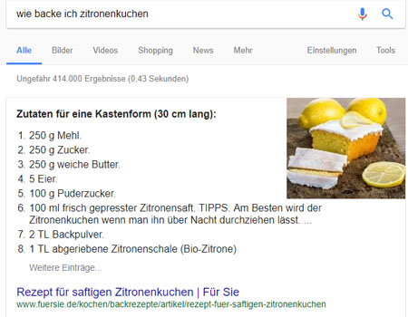 Direct Answers von Google